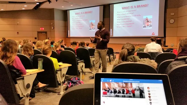 Kevin presenting a session about personal branding