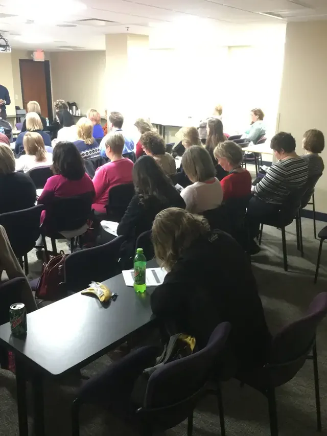 Workshop participants seated in a classroom