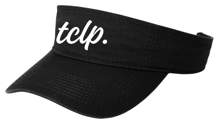Embroidered Port & Co Fashion Visor: Black with Twin Cities Leaders Podcast Embroidered logo